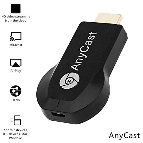 Anycast Wireless WiFi 1080P HDMI Display TV Dongle Receiver Supports Windows iOS, Android - Black