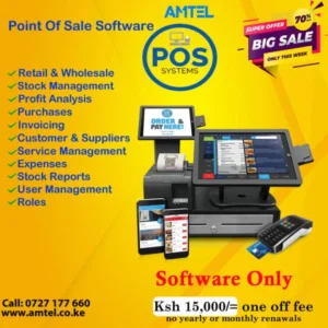 Point of Sale and Stock Management @15000. NB. Software Only Wines & Spirits ✅Hardware ✅Salons & Spa ✅Supermarkets ✅Accessories Shop ✅Electronic Shop ✅Mini Shops ✅Wholesalers ✅Green Grocers ✅Laundry ✅Fast Foods ✅Mobile & Digital Stores ✅Foot Wear ✅Fashion & Clothing ✅Repair Shops ✅Spare Parts in Nairobi Kenya